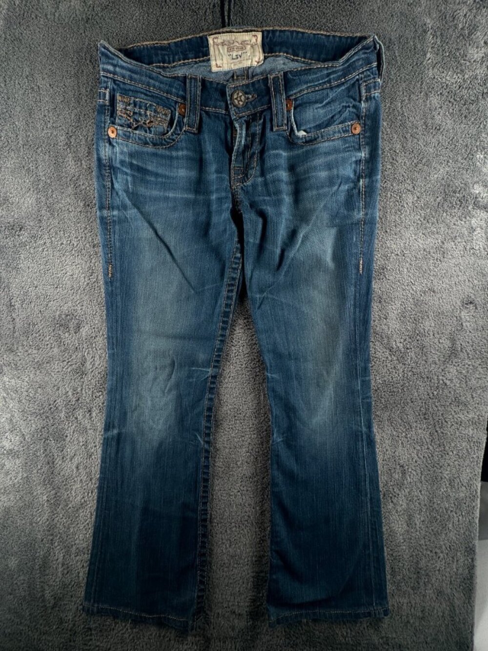 Big Star Women Liv Bootcut Denim Jeans Blue Size 28R Adult Cotton Blend USA Made